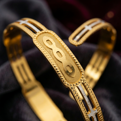 Triple-Line CNC Fancy Bracelet with Geometric Motifs