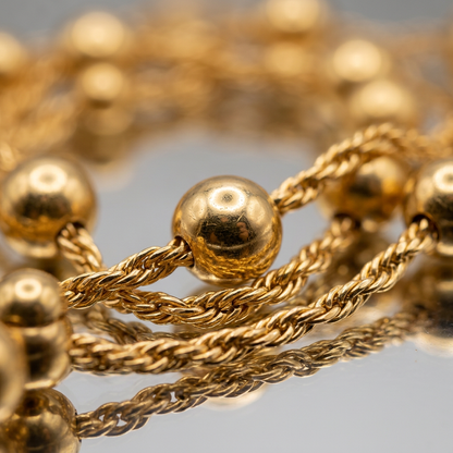 Triple Layered Beaded Chain Necklace