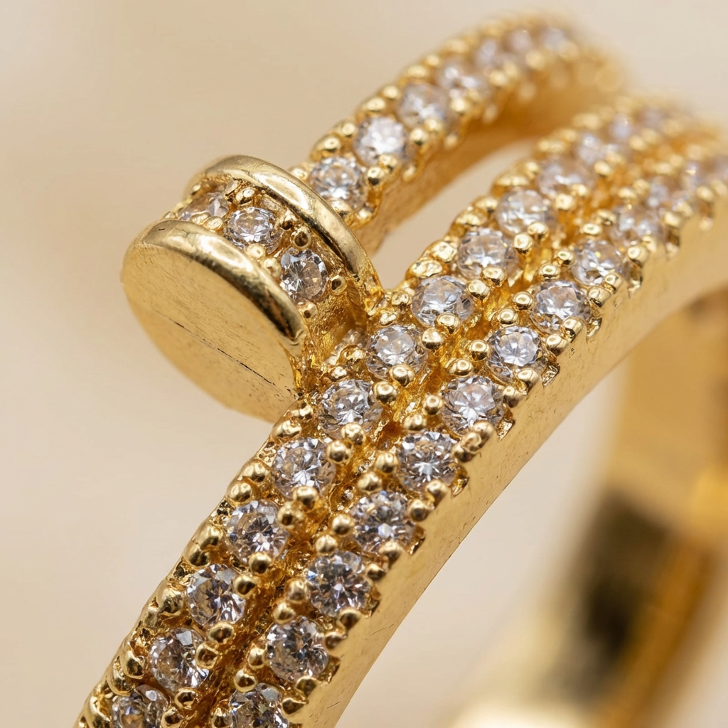 Luxury Nail Inspired Open Adjustable Ring