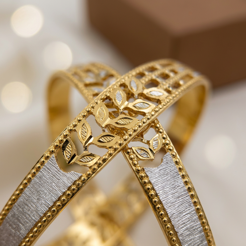 Intricate Leaf Motif CNC Bracelet