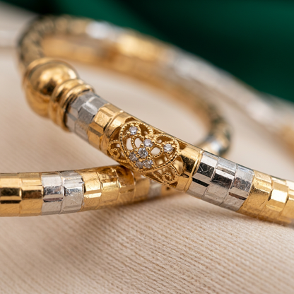 Dual-Tone Plated Open-Ended Bracelet