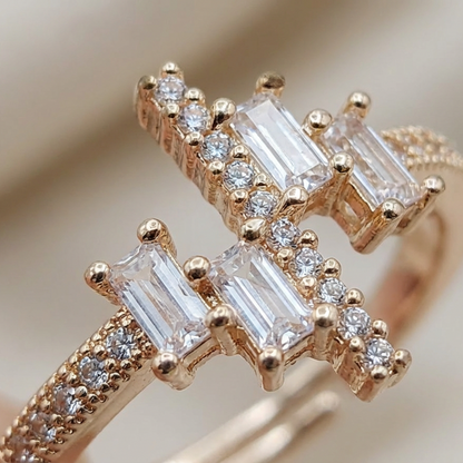 Luxury Asymmetrical Cluster Ring
