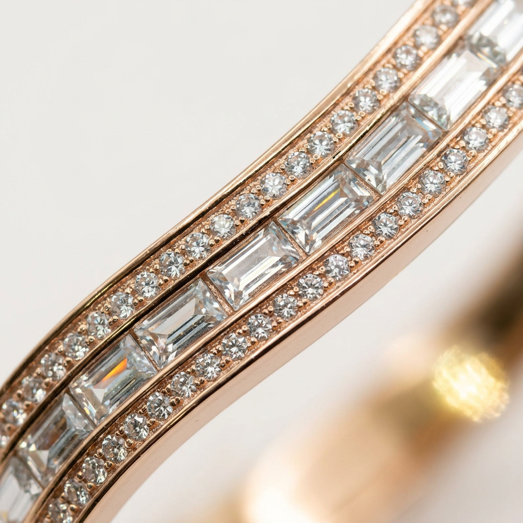 Triple Row Baguette Channel Bracelet