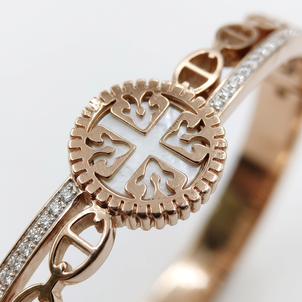 Sparkling Medallion Cuff Bracelet