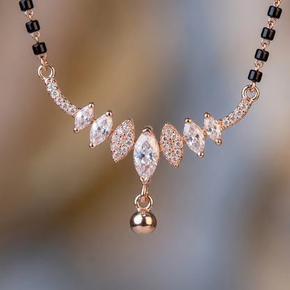 Zircon Studded Minimalist Mangalsutra with Drop Charms