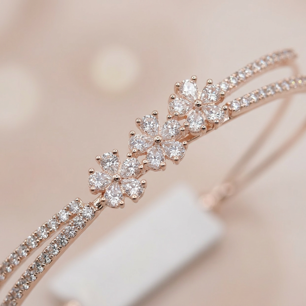 Triple Flower Accent Bracelet