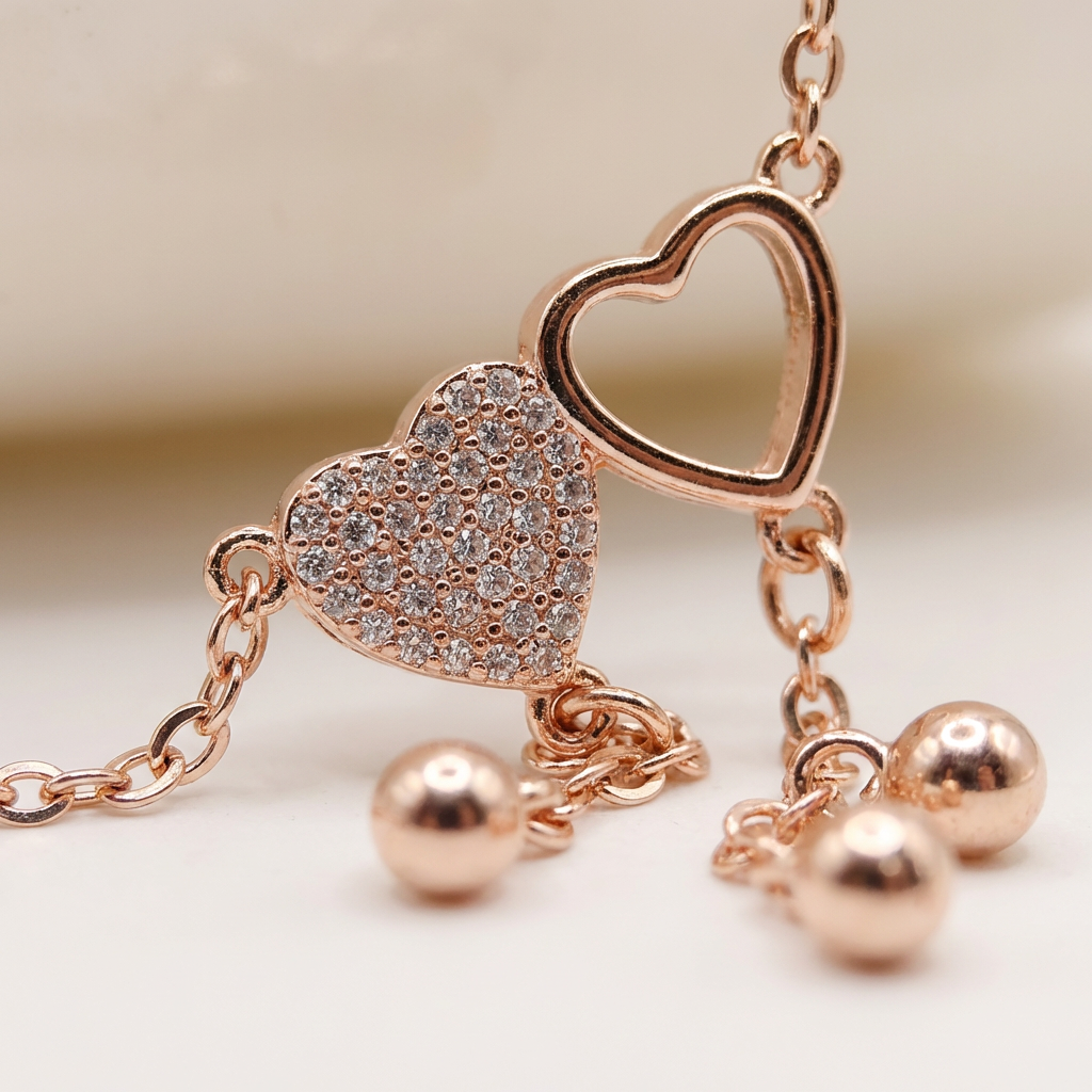 Romantic Double Heart Drop Necklace