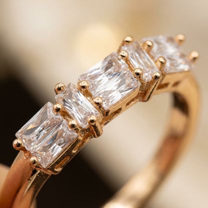 Modern Baguette Design Statement Ring