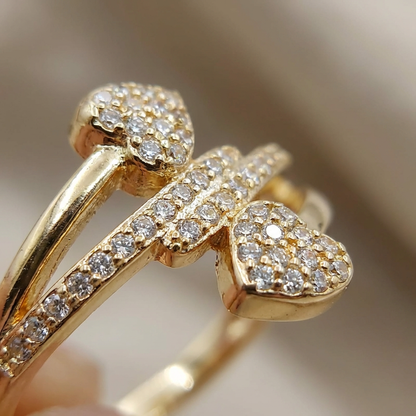 Romantic Two Heart Bypass Ring