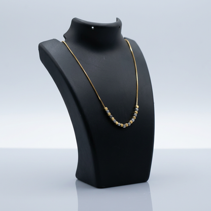 Dual Tone Beaded Necklace and Bracelet Set