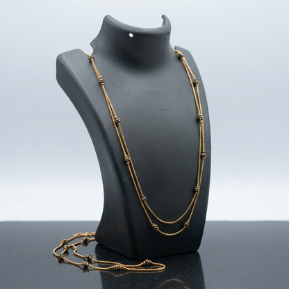 Double Line Beaded Chain Necklace