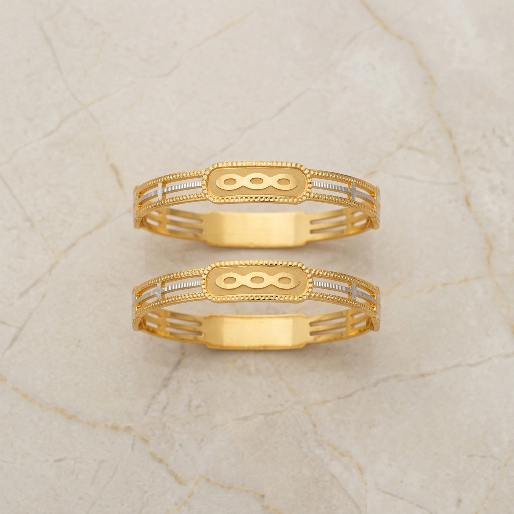 Triple-Line CNC Fancy Bracelet with Geometric Motifs