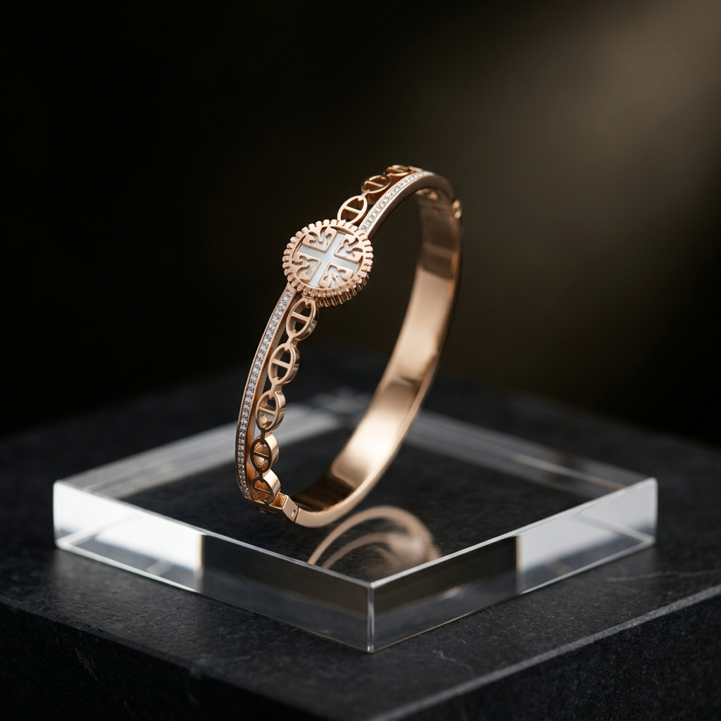 Sparkling Medallion Cuff Bracelet