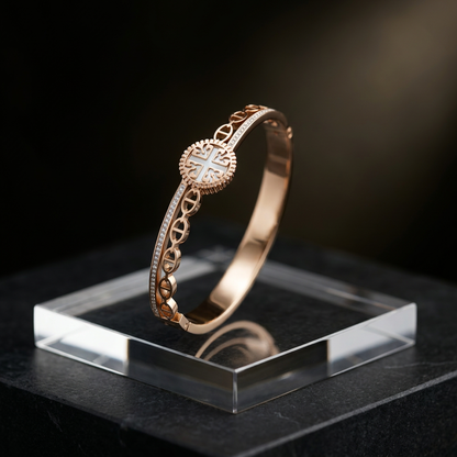Sparkling Medallion Cuff Bracelet