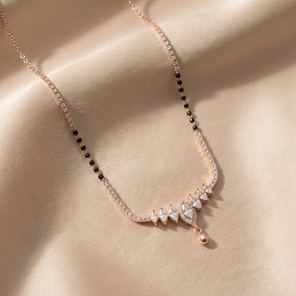 Zircon Studded Minimalist Mangalsutra with Drop Charms