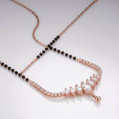Zircon Studded Minimalist Mangalsutra with Drop Charms