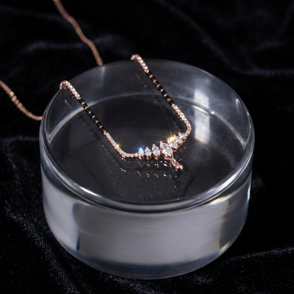 Zircon Studded Minimalist Mangalsutra with Drop Charms