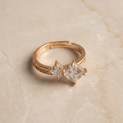 Designer Dual Stone Statement Ring