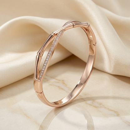 Bamboo-Textured Openable Bracelet