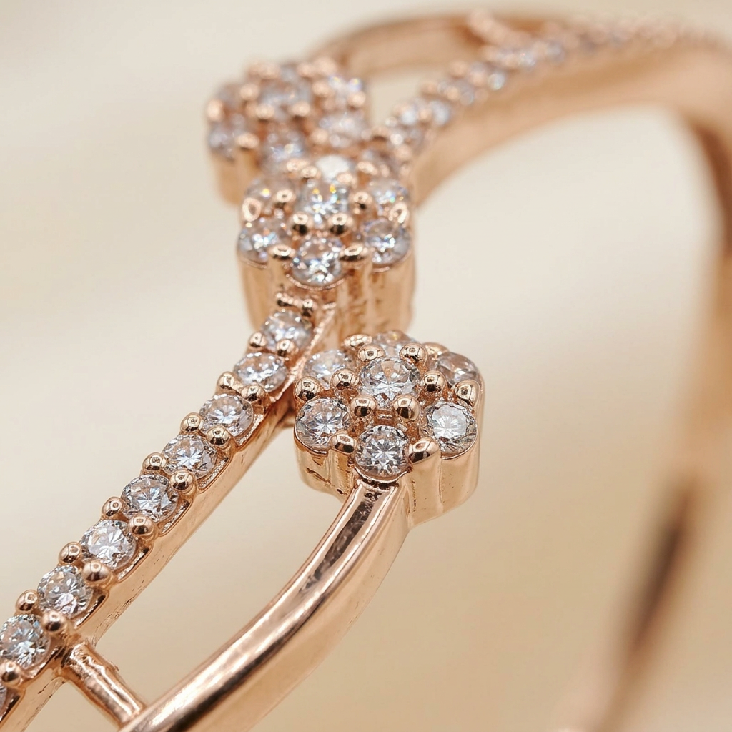 Sparkling Floral Wave Bracelet
