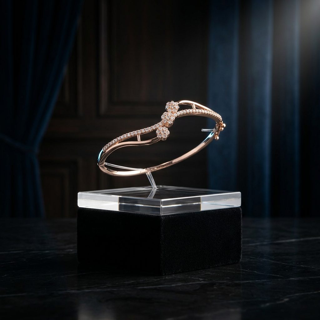 Sparkling Floral Wave Bracelet