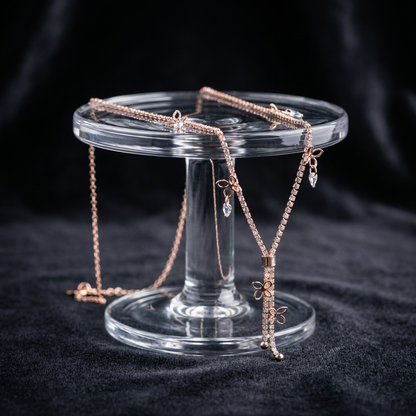 Butterfly Tassel Station Lariat Necklace
