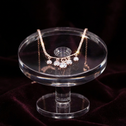 Dainty Drop Charm Necklace with Earrings Set
