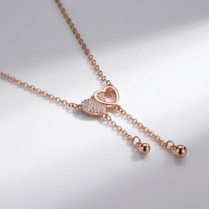 Romantic Double Heart Drop Necklace