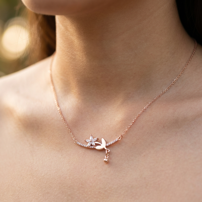 Modern Minimal Nature Motif Necklace