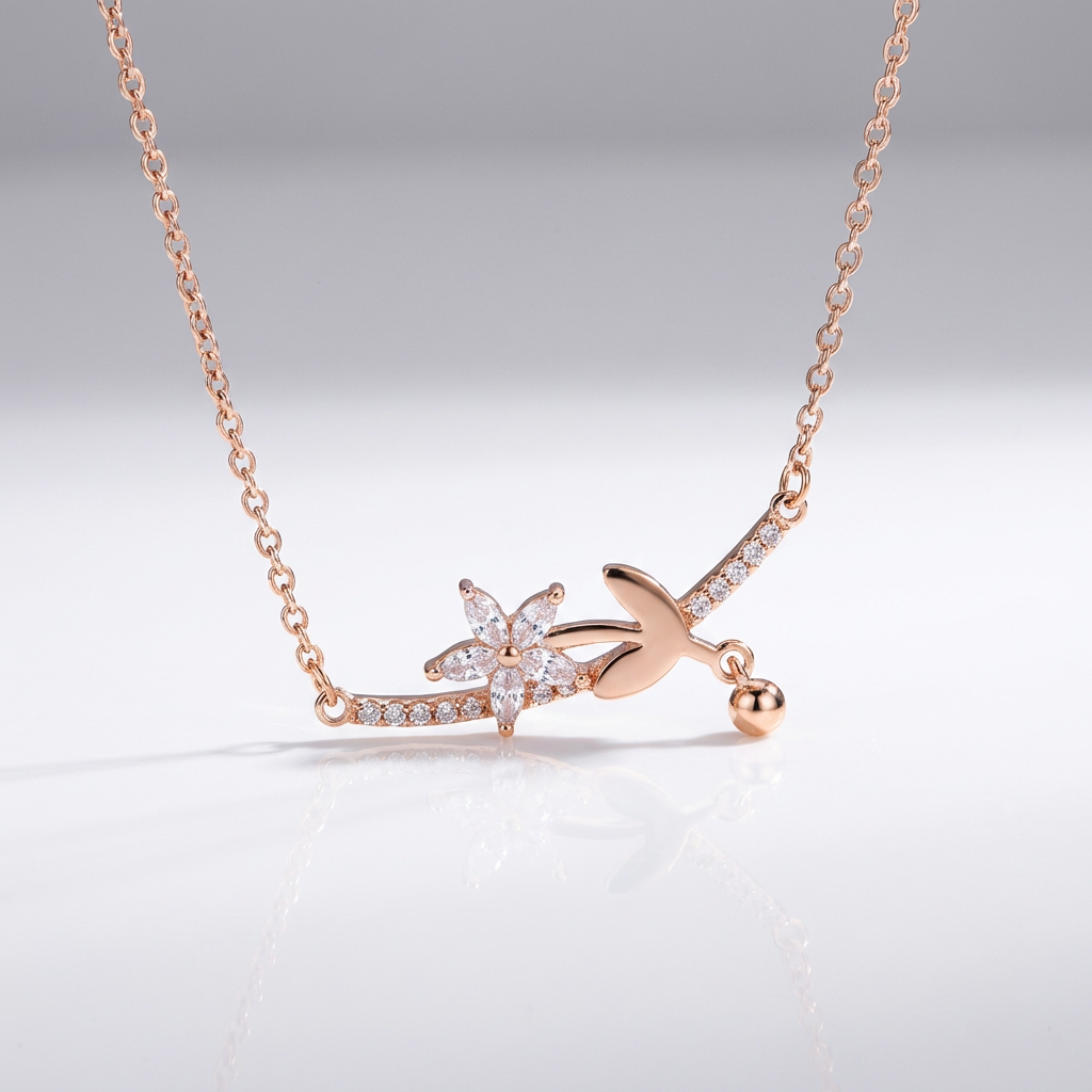 Modern Minimal Nature Motif Necklace