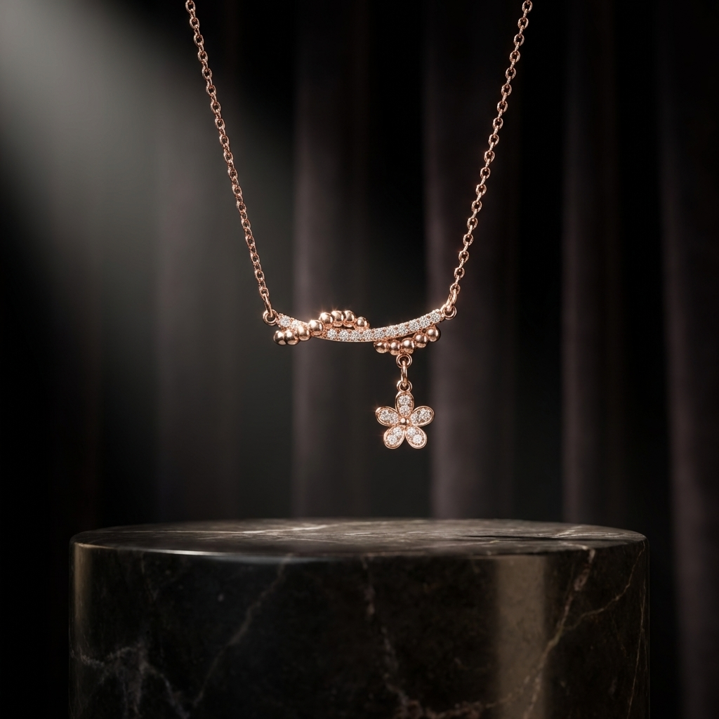 Elegant Crystal Bar Drop Necklace