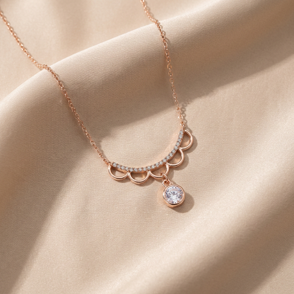 Elegant Pave Pendant Chain Necklace