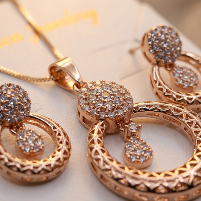 Circular Filigree Pendant Set