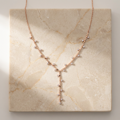 Minimalist Beaded Lariat Mangalsutra with CZ Drops