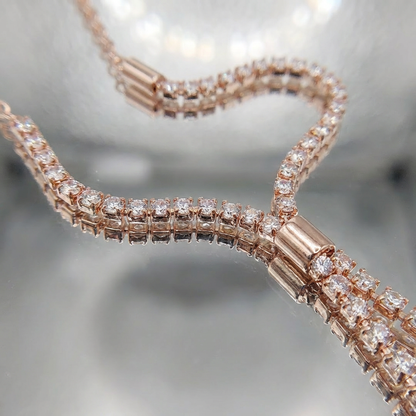 Dual Tassel Lariat Necklace with Geometric Bar Pendant