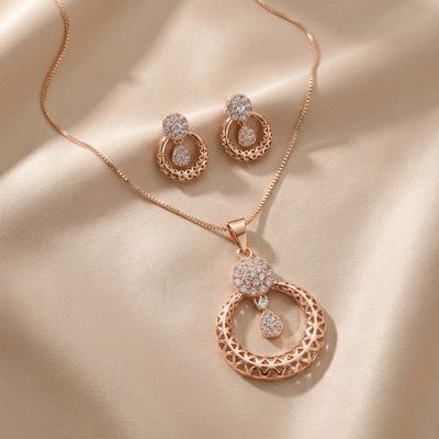 Circular Filigree Pendant Set