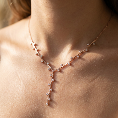 Minimalist Beaded Lariat Mangalsutra with CZ Drops