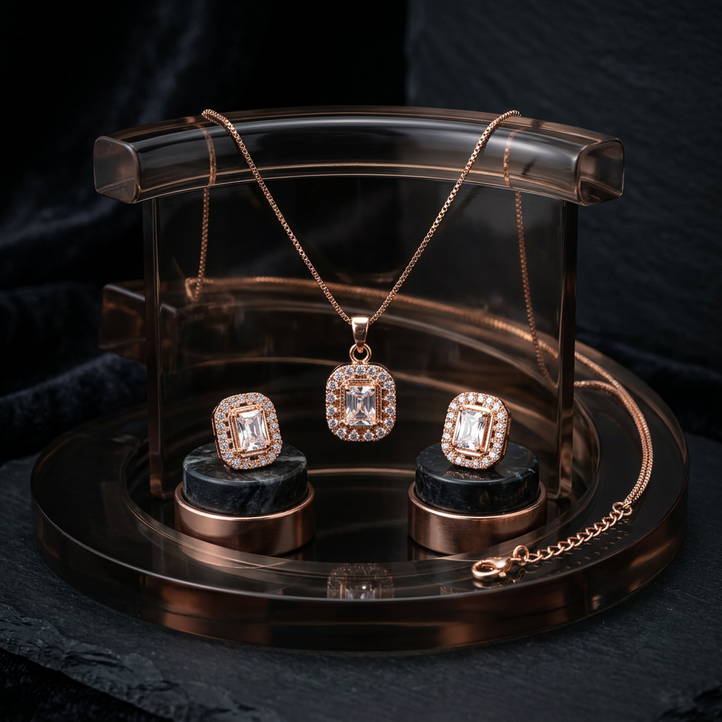 Solitaire Halo Pendant Set Round Studs.
