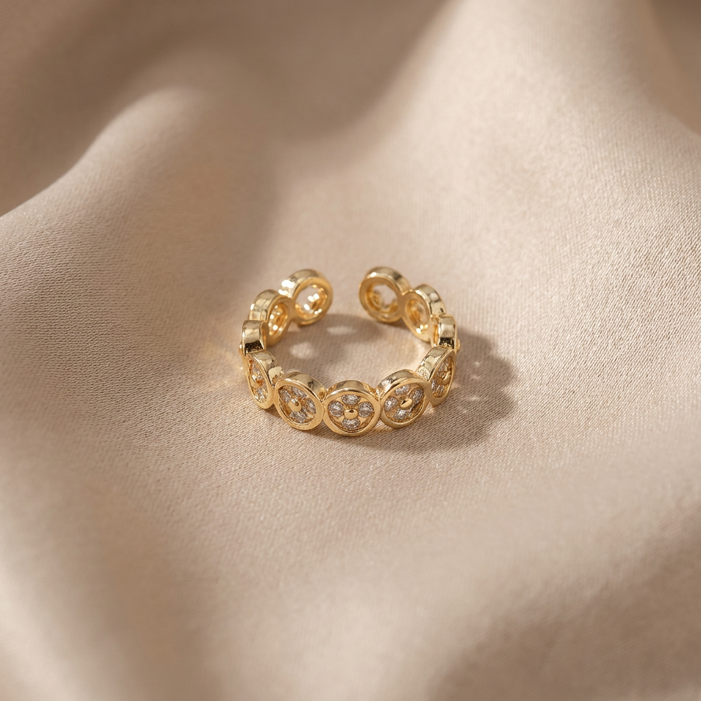 Dainty Adjustable Bubble Ring