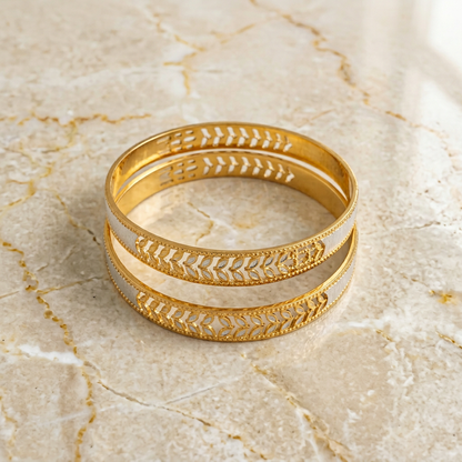 Intricate Leaf Motif CNC Bracelet