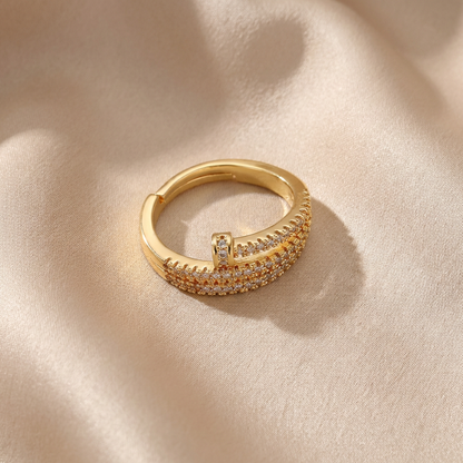 Luxury Nail Inspired Open Adjustable Ring