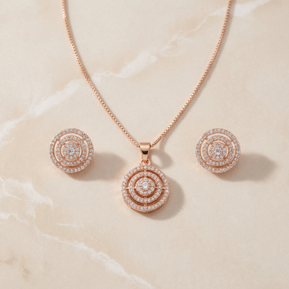 Pendant Necklace & Stud Earring Jewelry Set