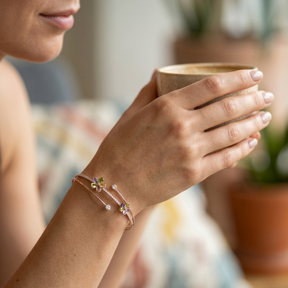 Korean Inspired Layered Flower Bracelet