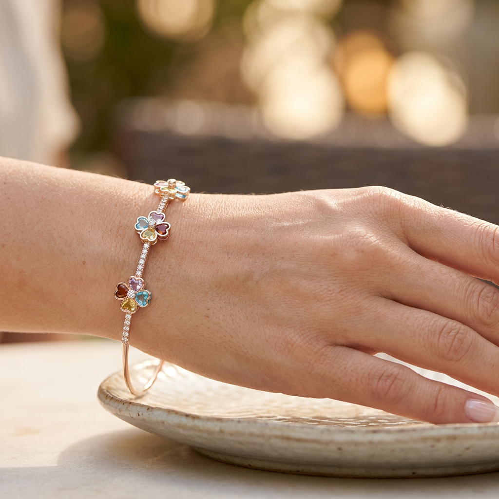 Delicate Flower Trio Bracelet