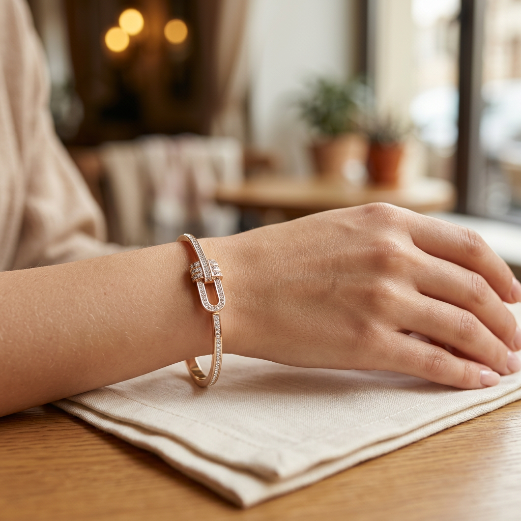 Elegant Interlocked Triple Ring Bracelet