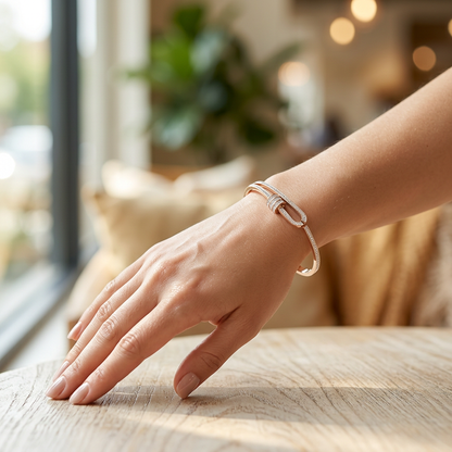 Elegant Interlocked Triple Ring Bracelet