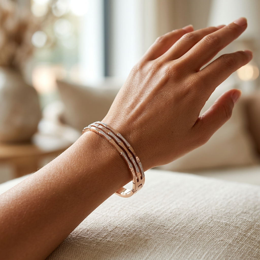 Artful Triple Ring Designer Bracelet