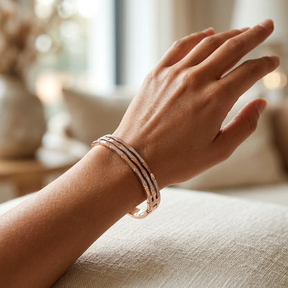 Artful Triple Ring Designer Bracelet