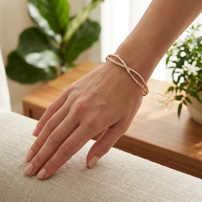 Bamboo-Textured Openable Bracelet