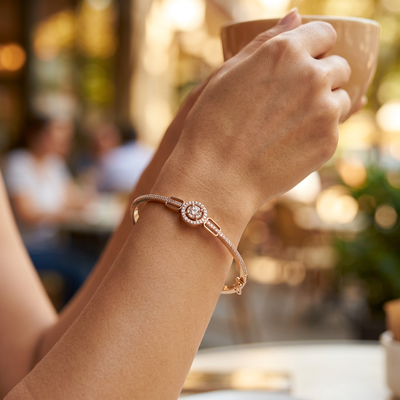Luminous Circle Open Bracelet